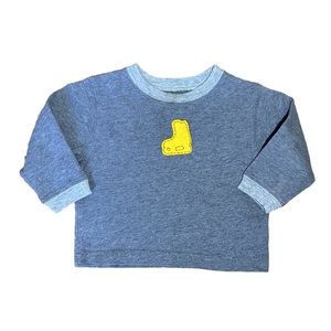 VINTAGE 90s GAP Baby Boys Graphic Gray Long Sleeve T-Shirt 18-24M